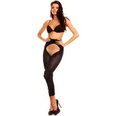 Glamory Collant 'Breeze 60 Ouvert Microfaser Fußlose Strumpfhose' noir