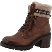 Mustang Bottines à lacets 'Leila' beige / marron / marron châtaigne