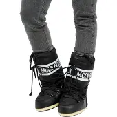 Moon Boot pour femme. 80D1400440 Bottes Icon en nylon noir (39/41), Plat, Aucun, Casuel, Neige