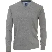 REDMOND Casual Regular Fit Pull-over Encolure en V gris, Unicolore