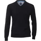 REDMOND Casual Regular Fit Pull-over Encolure en V bleu, Unicolore