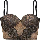 LASCANA Corsage marron / brocart / noir