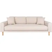 Ebuy24 Lido canapé 3 personnes avec 2 coussins sable.