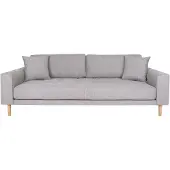 Ebuy24 Lido canapé 3 personnes avec 2 coussins gris clair.