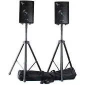 Tracer - Vonyx et met twee SL8 met luidsprekerstandaards en kabels - Complete 800W et. (Passif), Haut-parleur PA, Noir