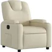 vidaXL Fauteuil relax Crème Similicuir