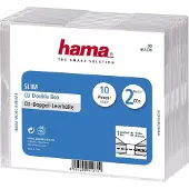 Hama Boétier CD Slim double, lot de 10, Transparent