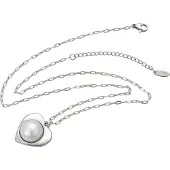 Faina Chaîne argent / blanc perle