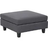 Beliani Ottoman Unstad Gris Foncé