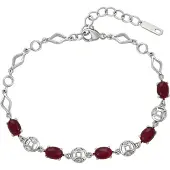 NAEMI Bracelet rouge / argent