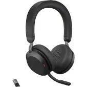 Jabra Evolve2 MS TEAMS 75 Casque de bureau Sans Fil USB-A Noir avec Support de Charge