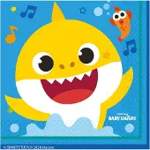 Amscan 16 SERVIETTES EN PAPIER 33X33CM BABY SHARK