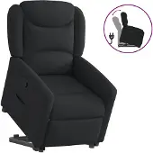 vidaXL Fauteuil relax avec releveur Noir Tissu