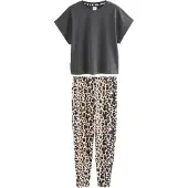 Next Pyjama beige / marron / gris foncé / noir