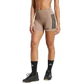 Adidas Optime 3 Stripes 5´´ Short Leggings Beige,Marron L Femme