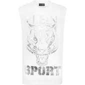 Plein sport T-Shirt 'Tiger' argent / blanc