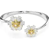 Swarovski Bracelet-Jonc Idyllia, Fleur, Jaune, Métal Rhodié