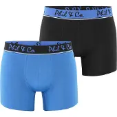 Phil&Co. Boxers 'Retro' bleu cyan / noir