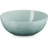 Le Creuset Jardin Serveerbowl Rond 26cm 3,6l Sea Salt Aardewerk (80040607170003), Saladier + bol, Gris, Blanc