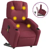 vidaXL Fauteuil de massage avec releveur vin rouge Tissu