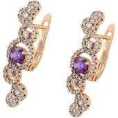 Gaya Boucles d'oreilles or / violet / transparent