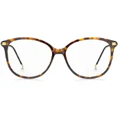 BOSS Monture optique en acétate Havana avec branches dorées