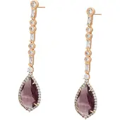 Gaya Boucles d'oreilles or rose / aubergine