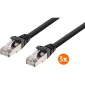 BlueBuilt Câble Réseau FTP CAT6 10 Mètres Noir Lot de 3