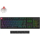 Keychron K10 QMK V2, Avec et sans fil, USB + RF Wireless + Bluetooth, Commutateur mécanique, QWERTY, RGB-LED, Noir