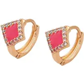 Faina Boucles d'oreilles or rose / rose / transparent