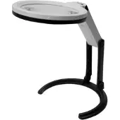 Konus Loupe de table avec éclairage LED, lentille en acrylique, blanche, modèle Konus Flexo-120