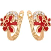NAEMI Boucles d'oreilles or / rouge