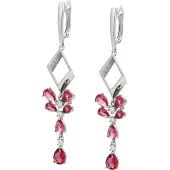 Gaya Boucles d'oreilles rouge foncé / argent