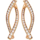 Faina Boucles d'oreilles or rose / transparent