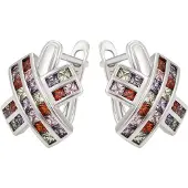 NAEMI Boucles d'oreilles vert clair / lilas / rose / rouge