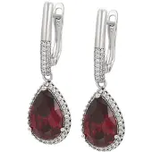 NAEMI Boucles d'oreilles rouge / argent