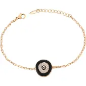 Faina Bracelet or rose / noir / transparent