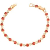 Faina Bracelet or rose / rouge / transparent