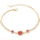 NAEMI Bracelet jaune d'or / rouge / transparent