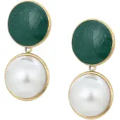 Gaya Boucles d'oreilles or / vert foncé / blanc perle