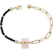 Faina Bracelet or / rose pastel / noir