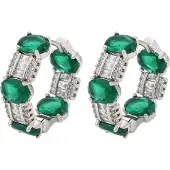NAEMI Boucles d'oreilles vert / argent