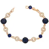 Gaya Bracelet bleu marine / or rose / transparent