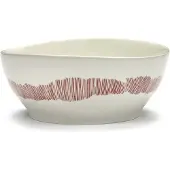 Serax Feast Bol S - Lot de 4 White|Red Stripes