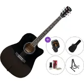 Pasadena SG028CE SET Black Guitare Dreadnought acoustique-électrique