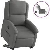 vidaXL Fauteuil relax avec releveur électrique Tissu gris foncé