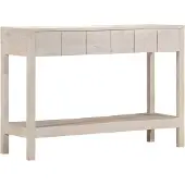 vidaXL Table console blanc 110x35x75 cm bois de manguier solide