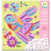 Djeco Images à colorier brillantes Petites ailes