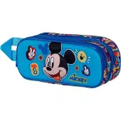 KARACTERMANIA Blissy 3D de Disney Mickey Mouse, double trousse à crayons, bleu