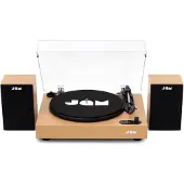 JAM Platine vinyle Bois avec paire d'enceintes